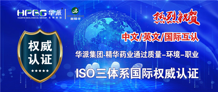 中文/英文/国际互认 | 华派生物技术集团股份&middot;mg冰球突破药业通过质量-环境-职业ISO三系统国际权威认证